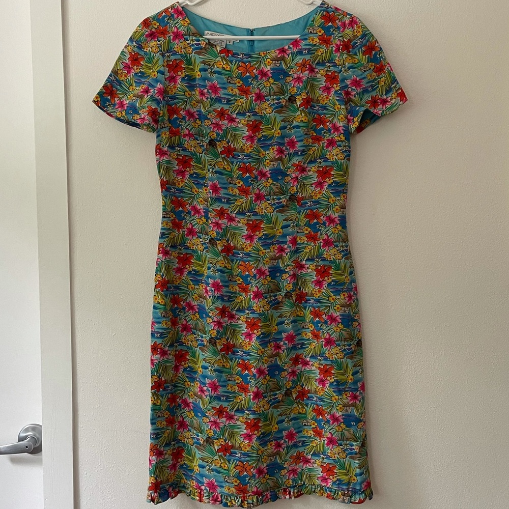 Maggy London Silk Tropical Mini Dress